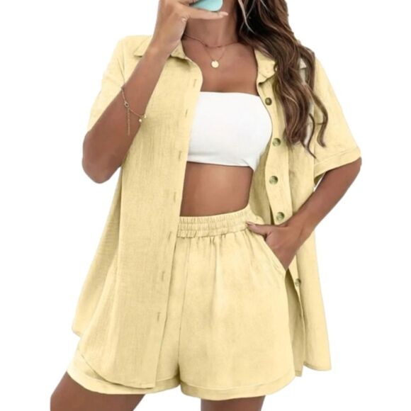 Ladies Two-piece boho short set sz XXL